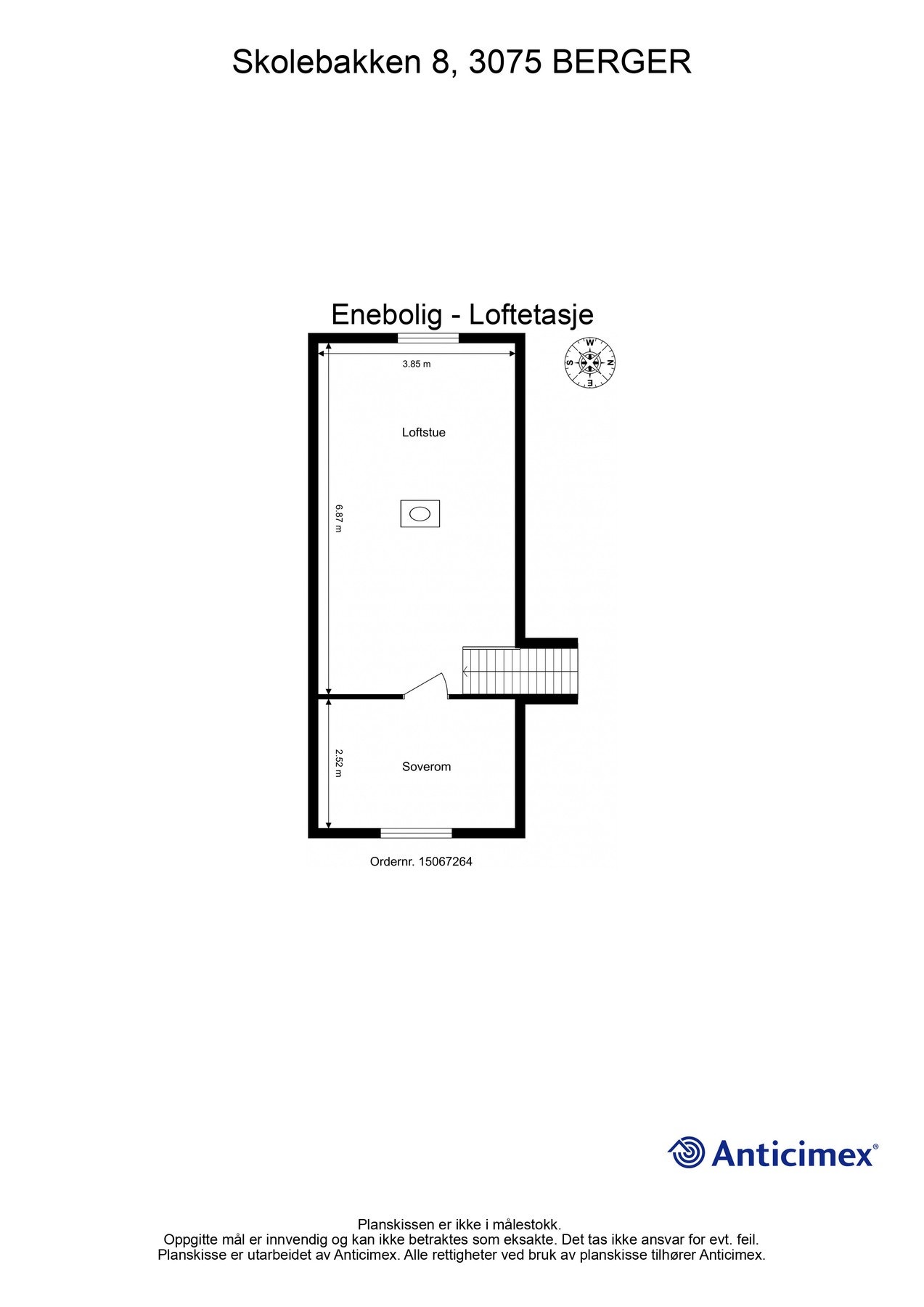 Plantegning loftsetasje Galleribilde