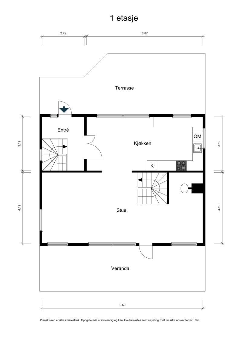 Planskisse - 1. etasje Galleribilde