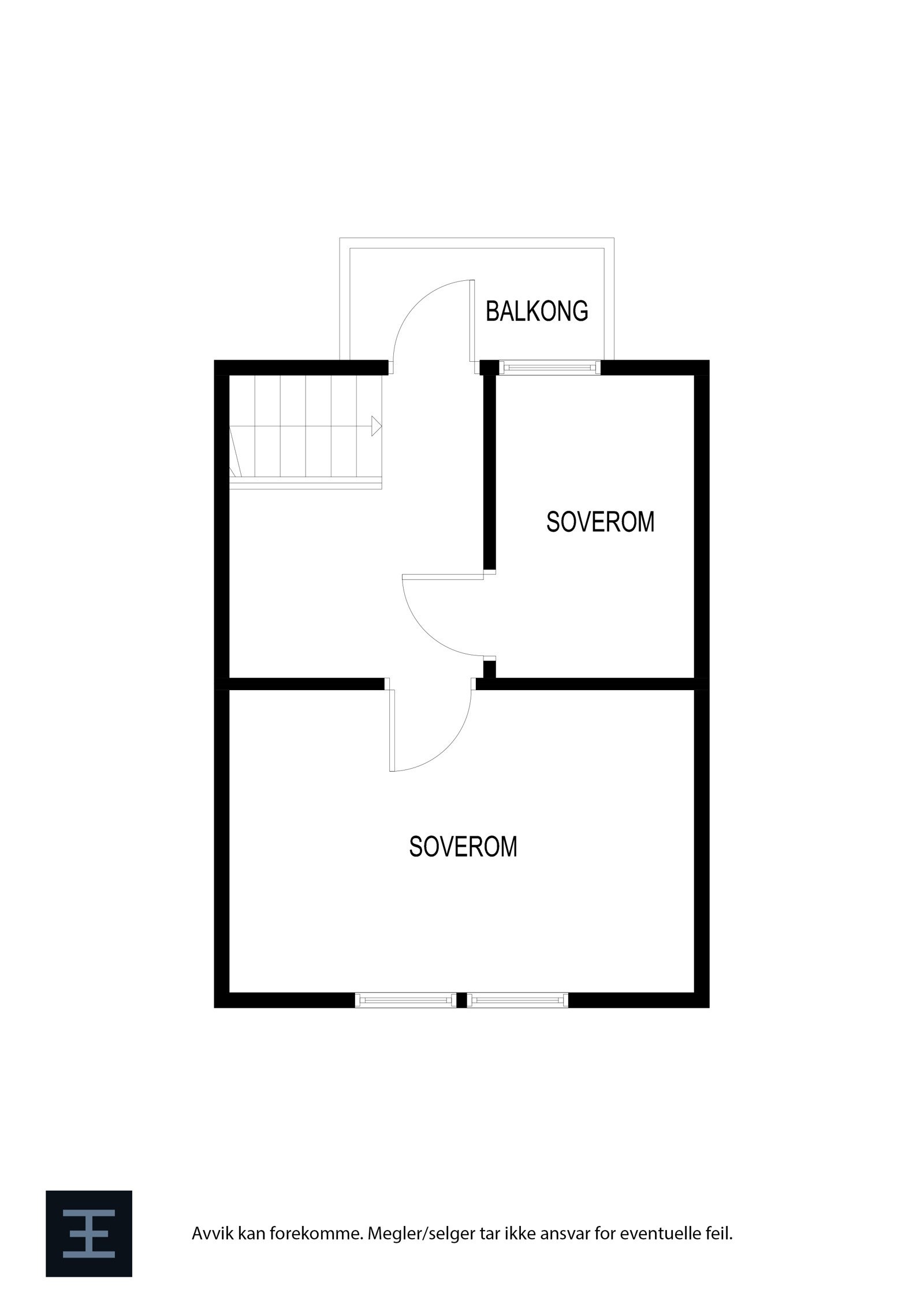 Plantegning - loftsetasje. Galleribilde