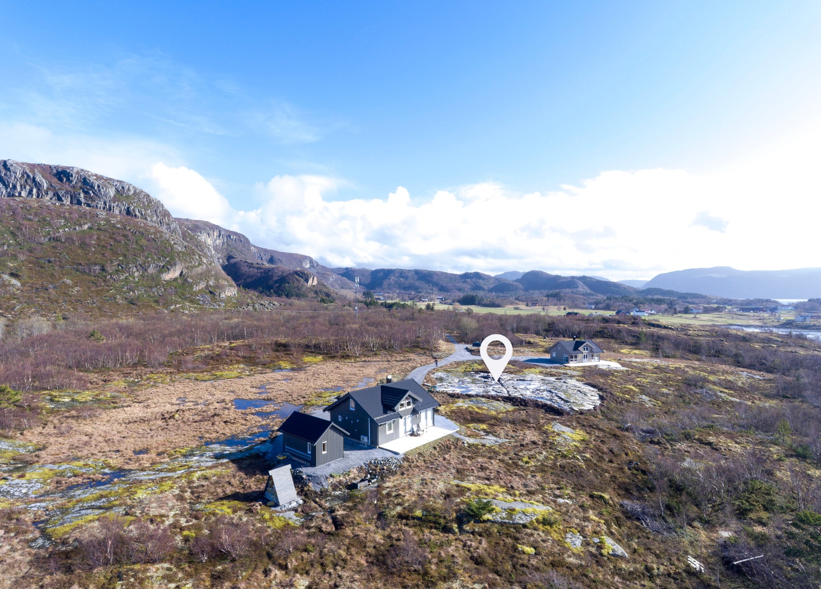 Se Google Maps-link i denne finn.no-annonsen for veibeskrivelse fra ditt avreisested Galleribilde