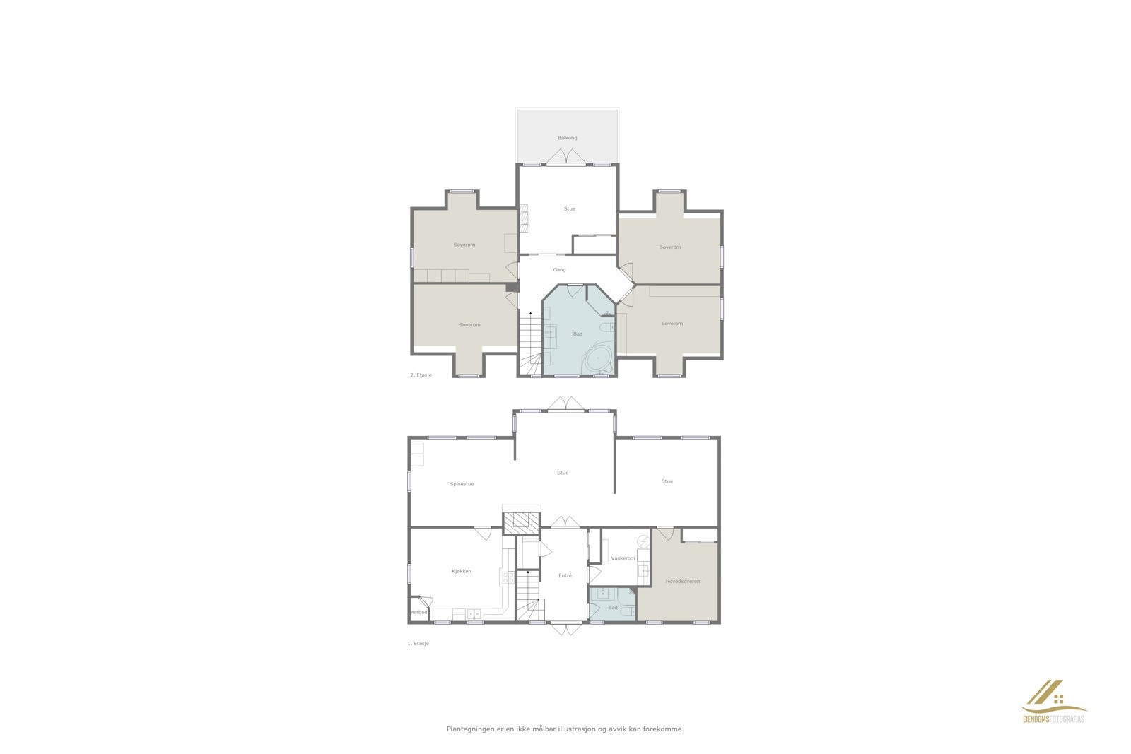 Plantegning over begge plan Galleribilde