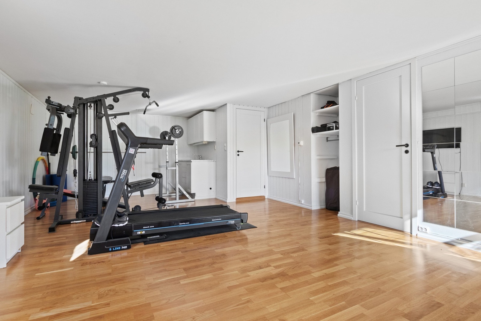 I underetasjen har boligen et innredet oppholdsrom/te-kjøkken og bad med egen inngang. Galleribilde