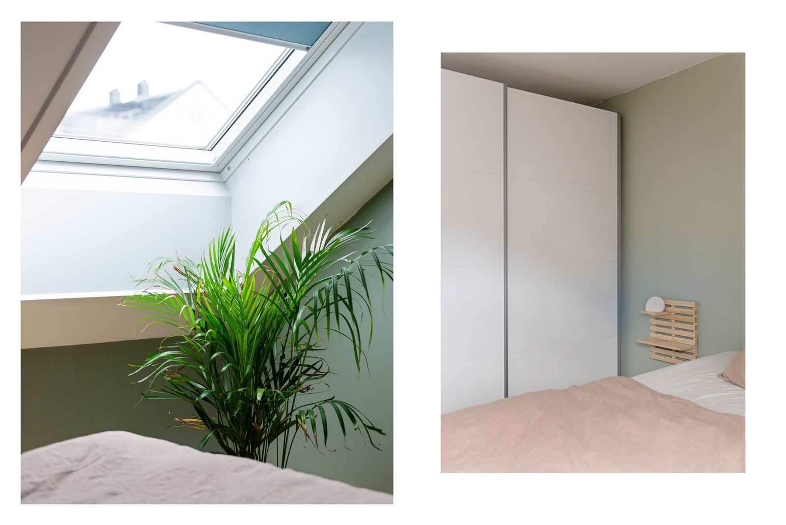 Hovedsoverom er innredet med en skyvedørsgarderobe som har hvite fronter. Galleribilde