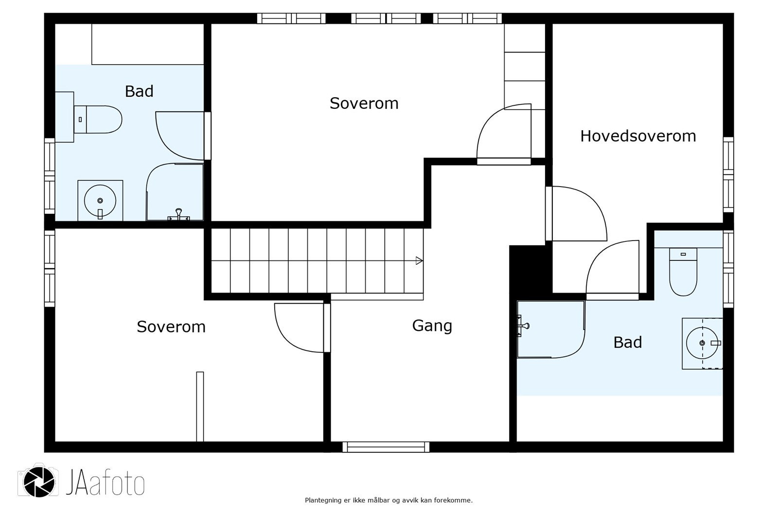 Plantegning 2. etg i hovedhuset Galleribilde