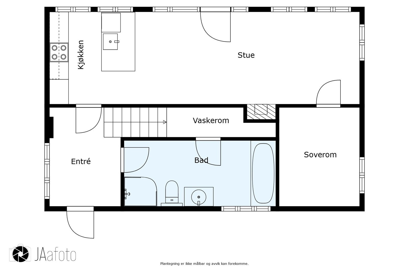 PLantegning 1. etg hovedhuset Galleribilde