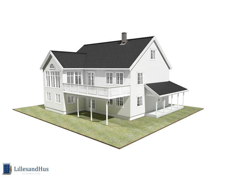 Fasade godkjent enebolig som kan oppføres Galleribilde