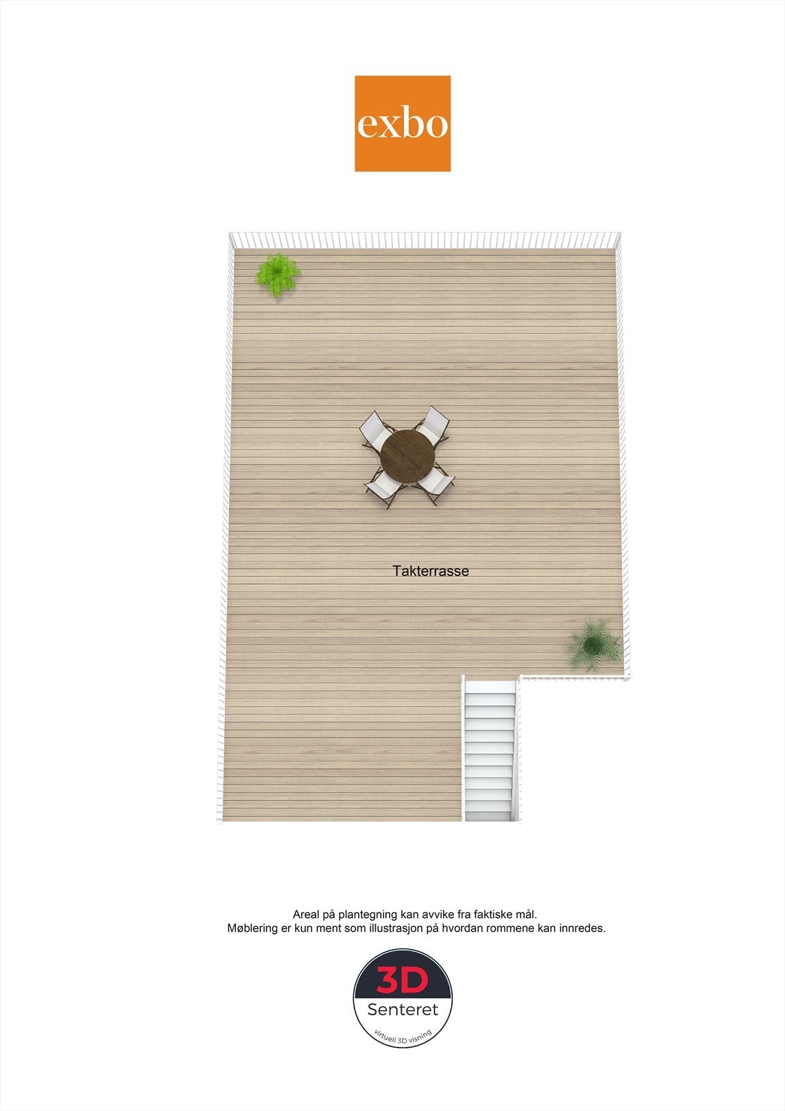 Plantegning takterrasse. Galleribilde