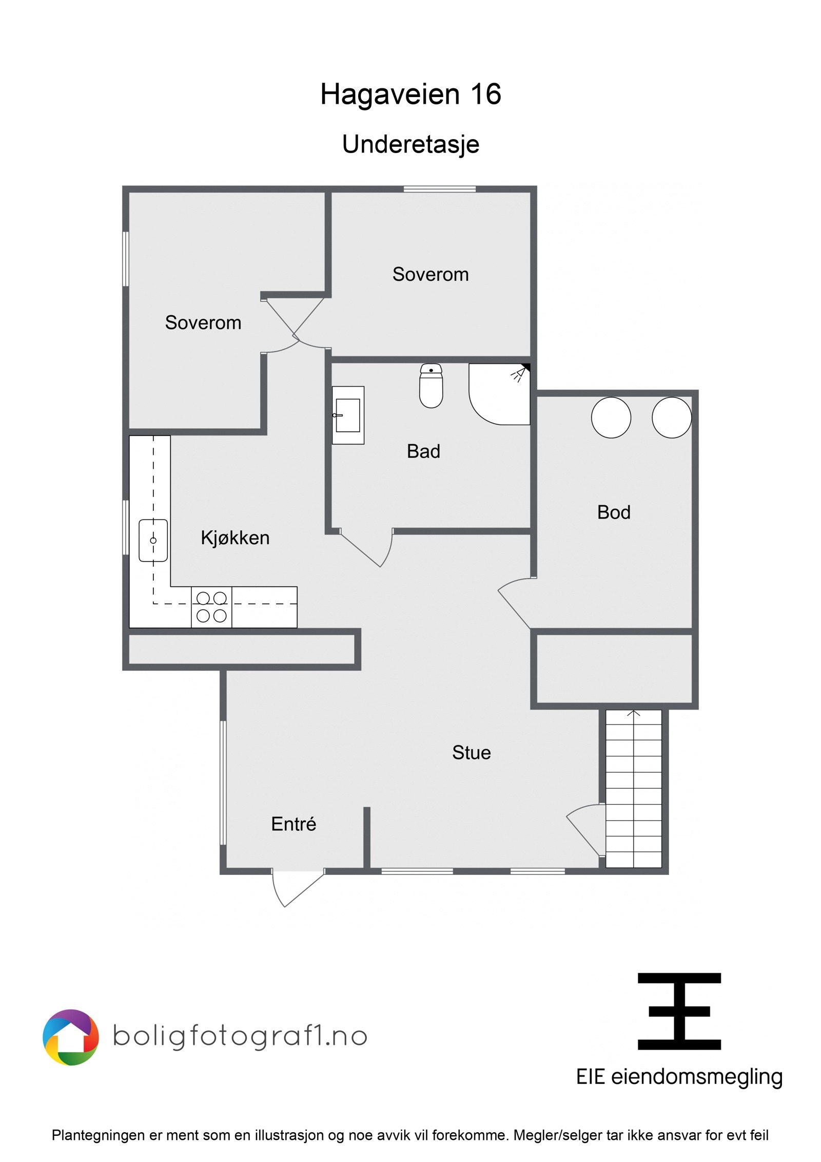 Plantegning underetasje Galleribilde