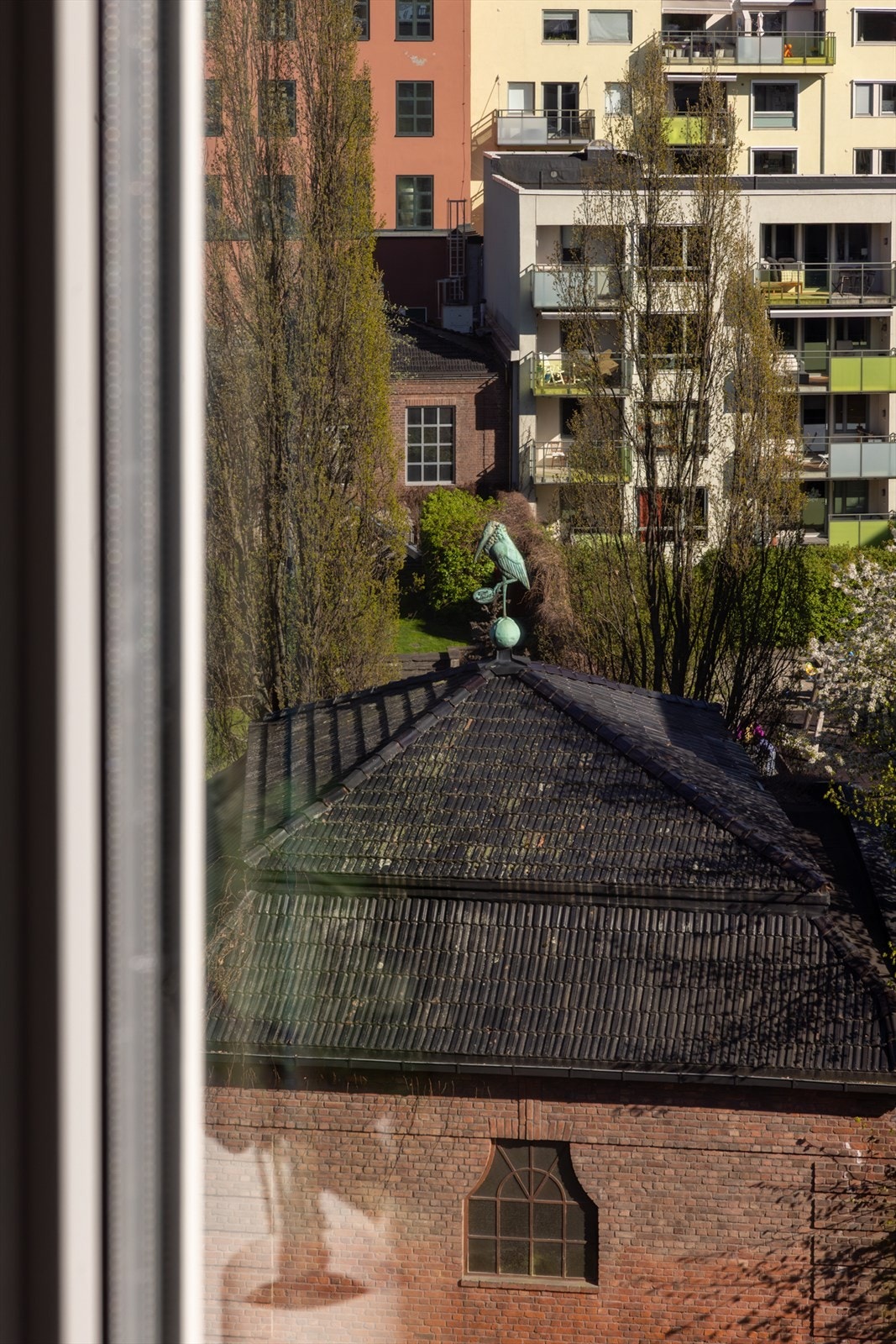 Fra stuevinduet har du også hyggelig utsyn mot Freiaparken. Om sommeren er det mulig med omvisning i den flotte Freiaparken, som på 1920-tallet ble laget for at arbeiderne kunne ta en pause i frodige og vakre omgivelser. Galleribilde