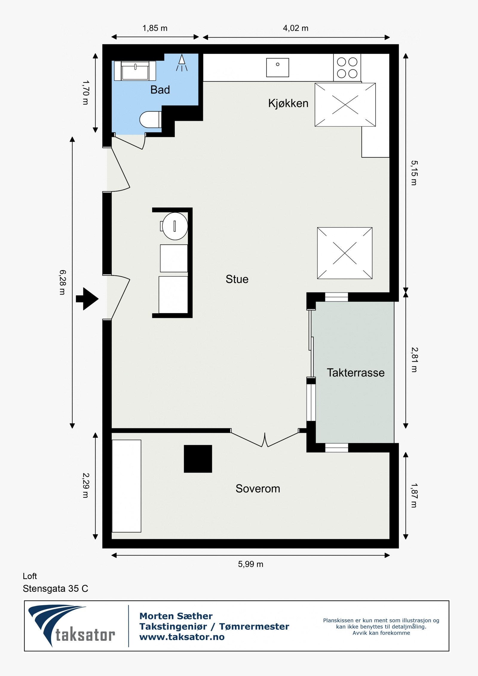Plantegning - Stensgata 35C Galleribilde