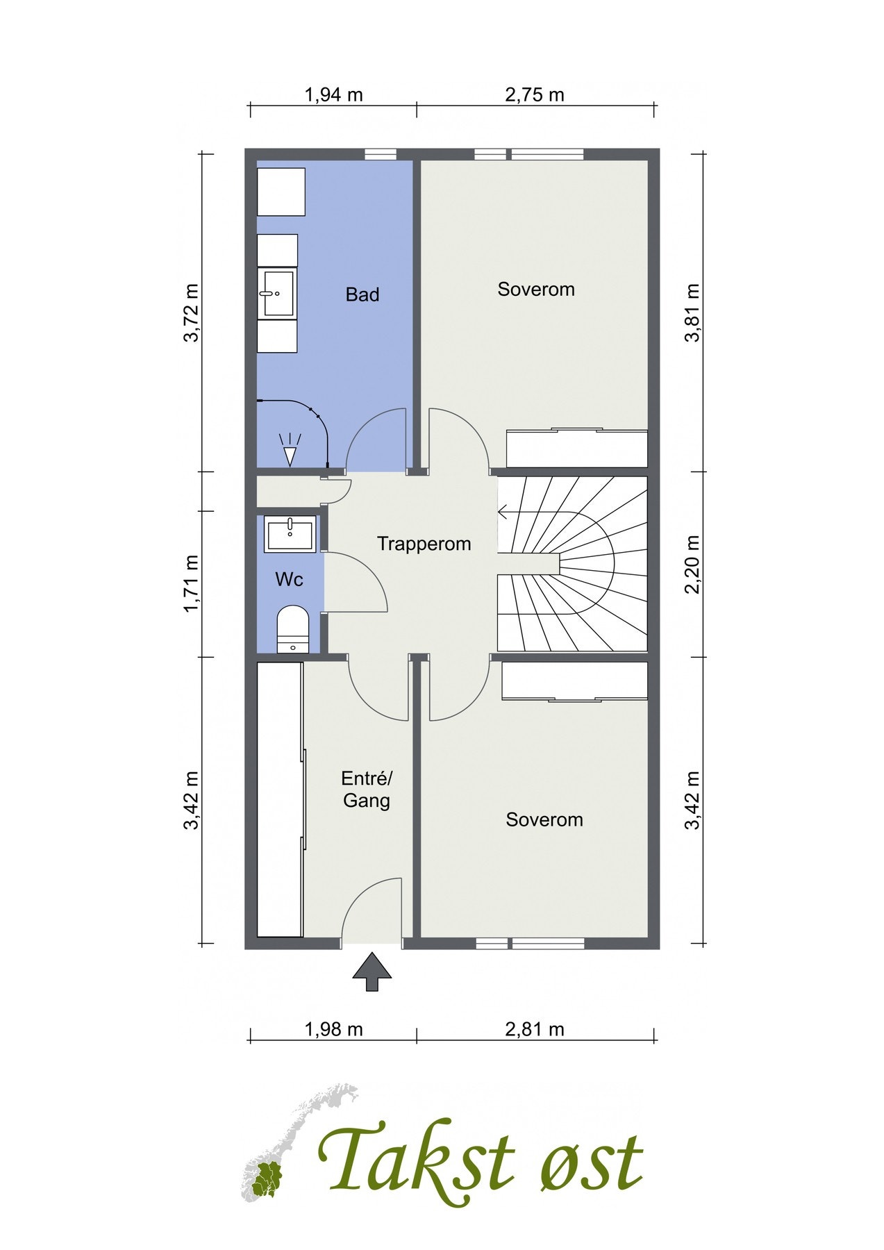 Plantegning 4. etasje - inngangsplan Galleribilde