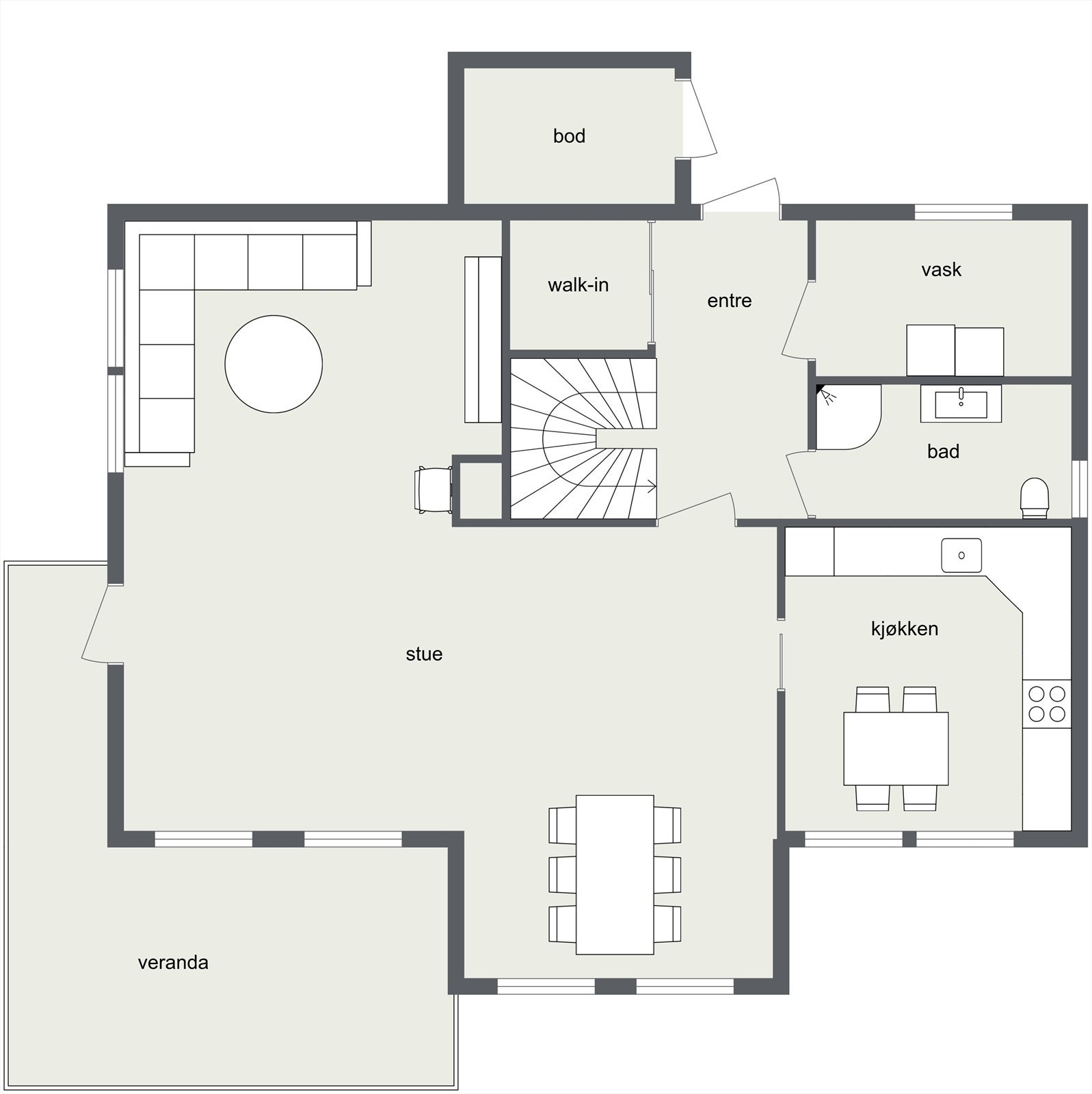 Plantegning 1.etg. Galleribilde