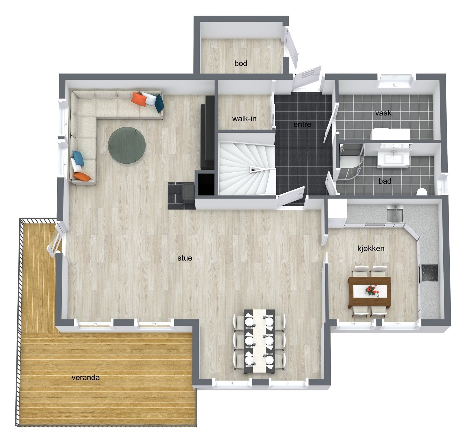 Plantegning 1.etg. Galleribilde