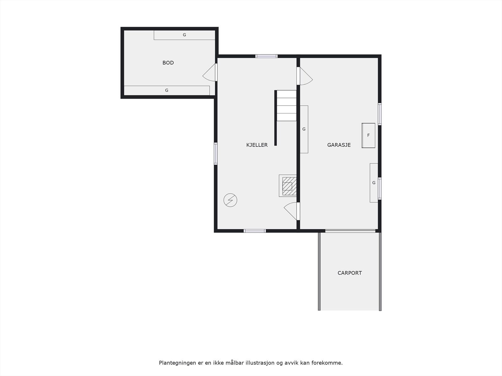 Plantegning kjeller. Galleribilde