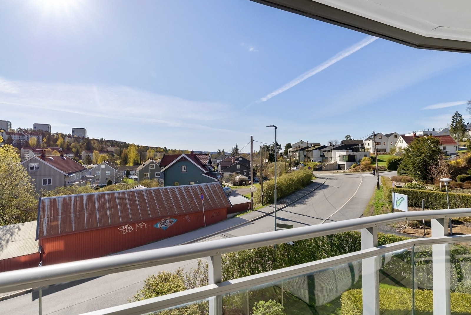 Hyggelig utsyn fra terrassen Galleribilde