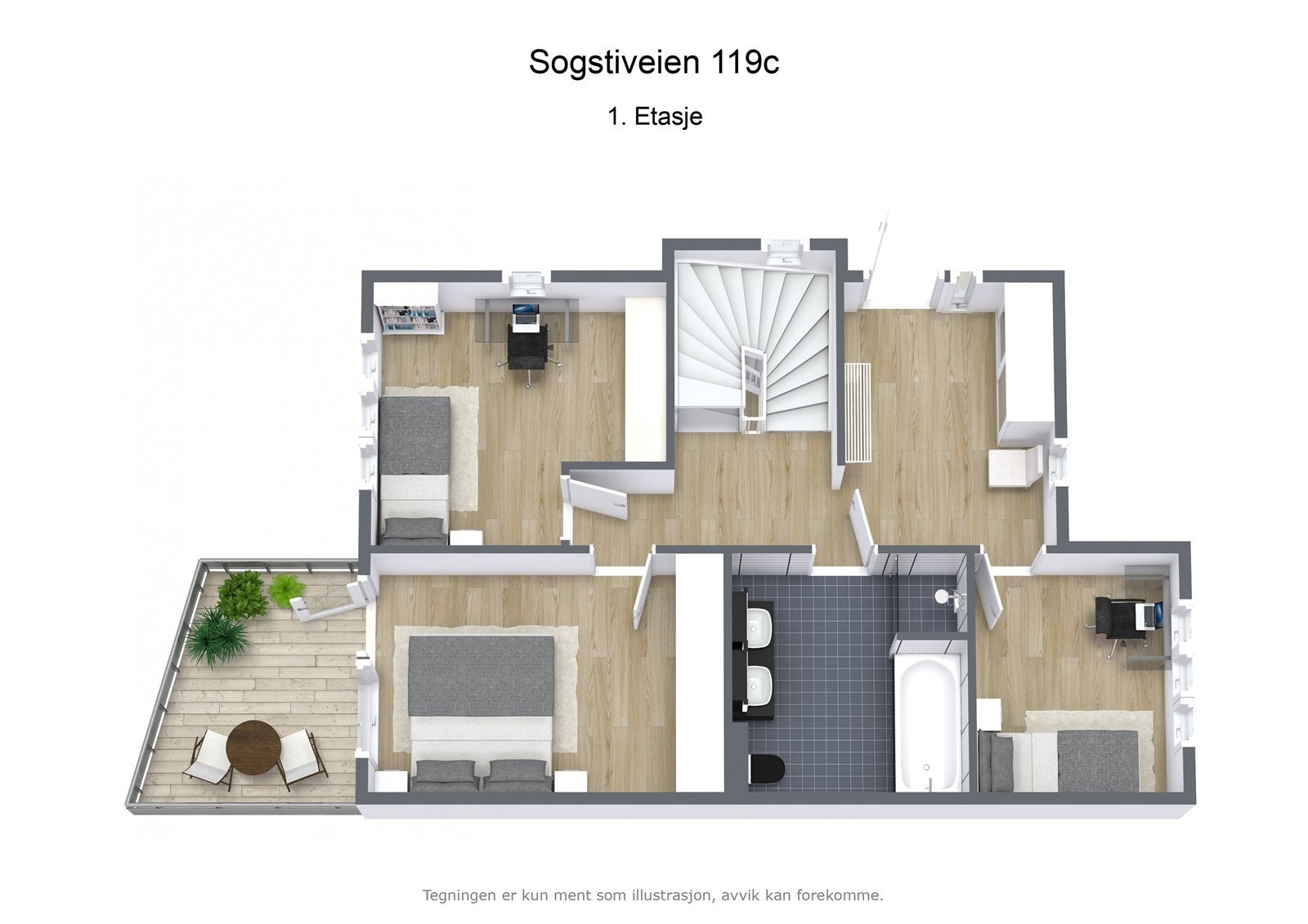 Sogstiveien 119c - 3D - 1. Etasje Galleribilde