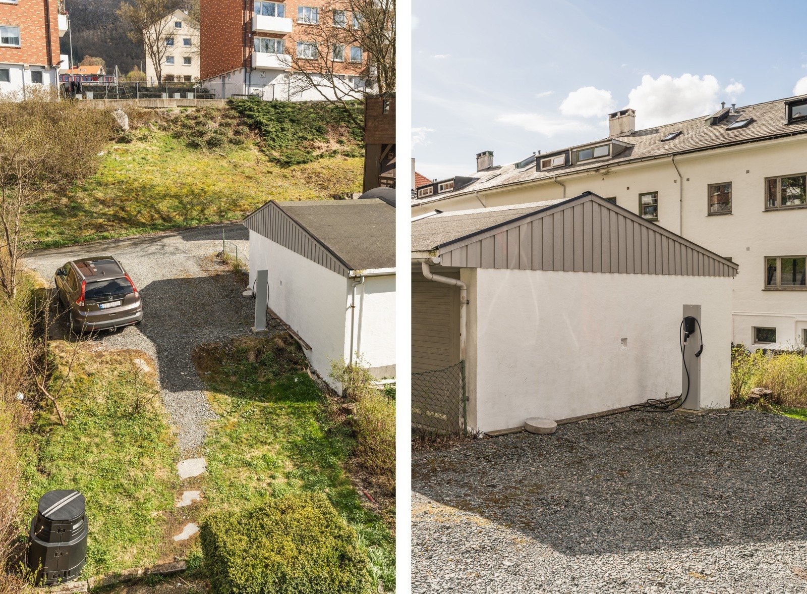 Leiligheten disponerer egen biloppstillingsplass med elbillader. Galleribilde