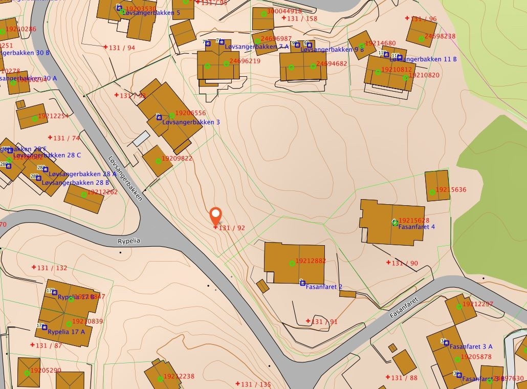 Kart over tomt. Galleribilde