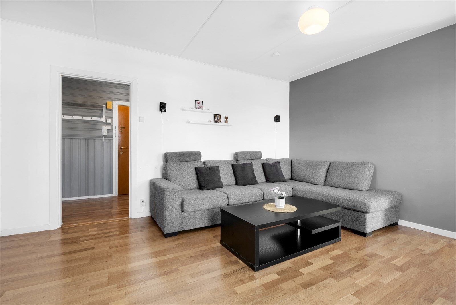 En fin og arealeffektiv andelsleilighet som byr på en åpen og luftig løsning. Galleribilde