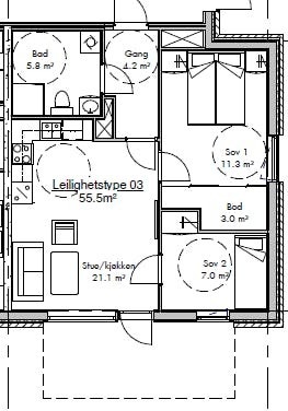 Plantegning leil. 101 Galleribilde