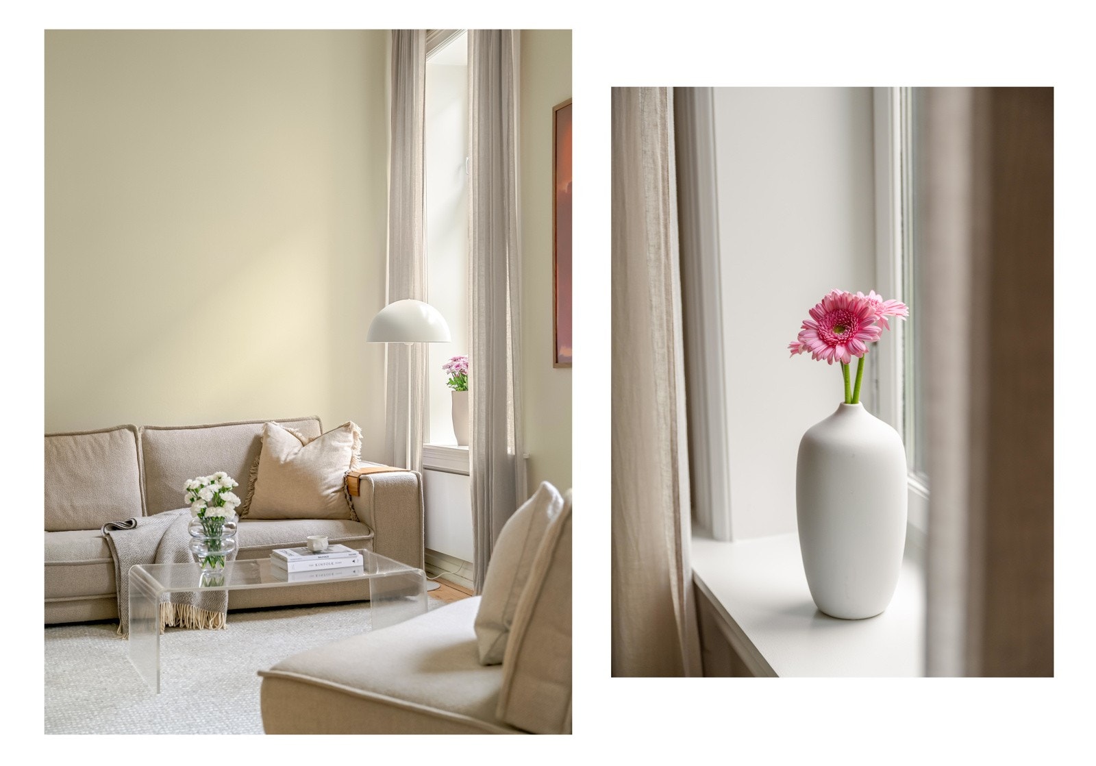 Leiligheten ligger i en høy første etasje. Vinduspostene er både store og mange, så lysinnslippet er kjempebra. Galleribilde