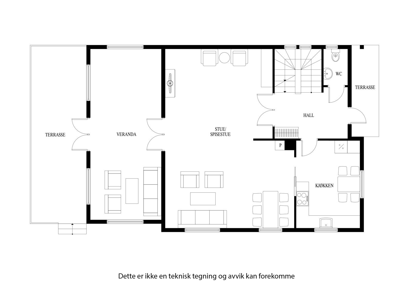 Plantegning 1 etg Galleribilde