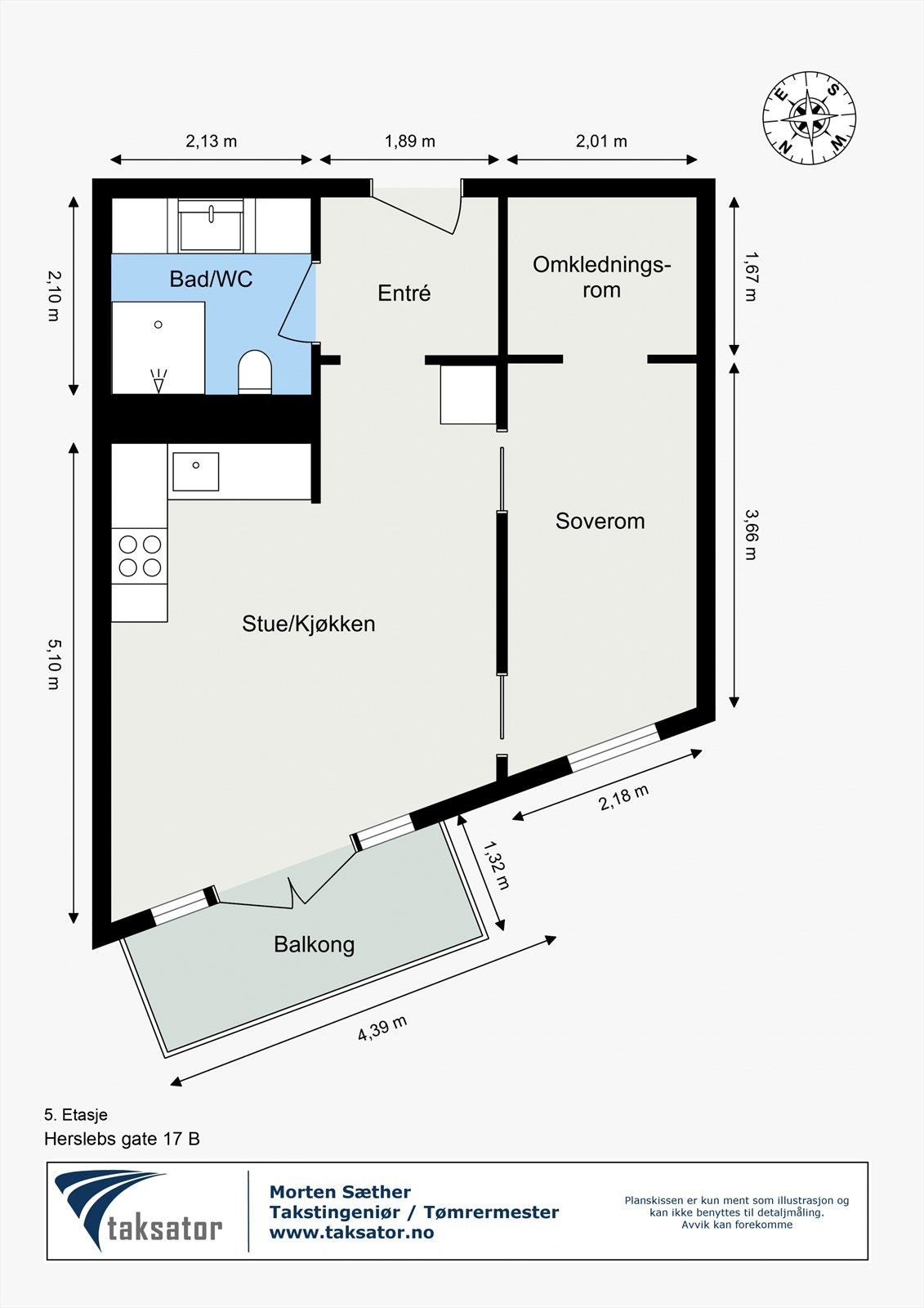 Plantegning - Herslebs gate 17 B Galleribilde