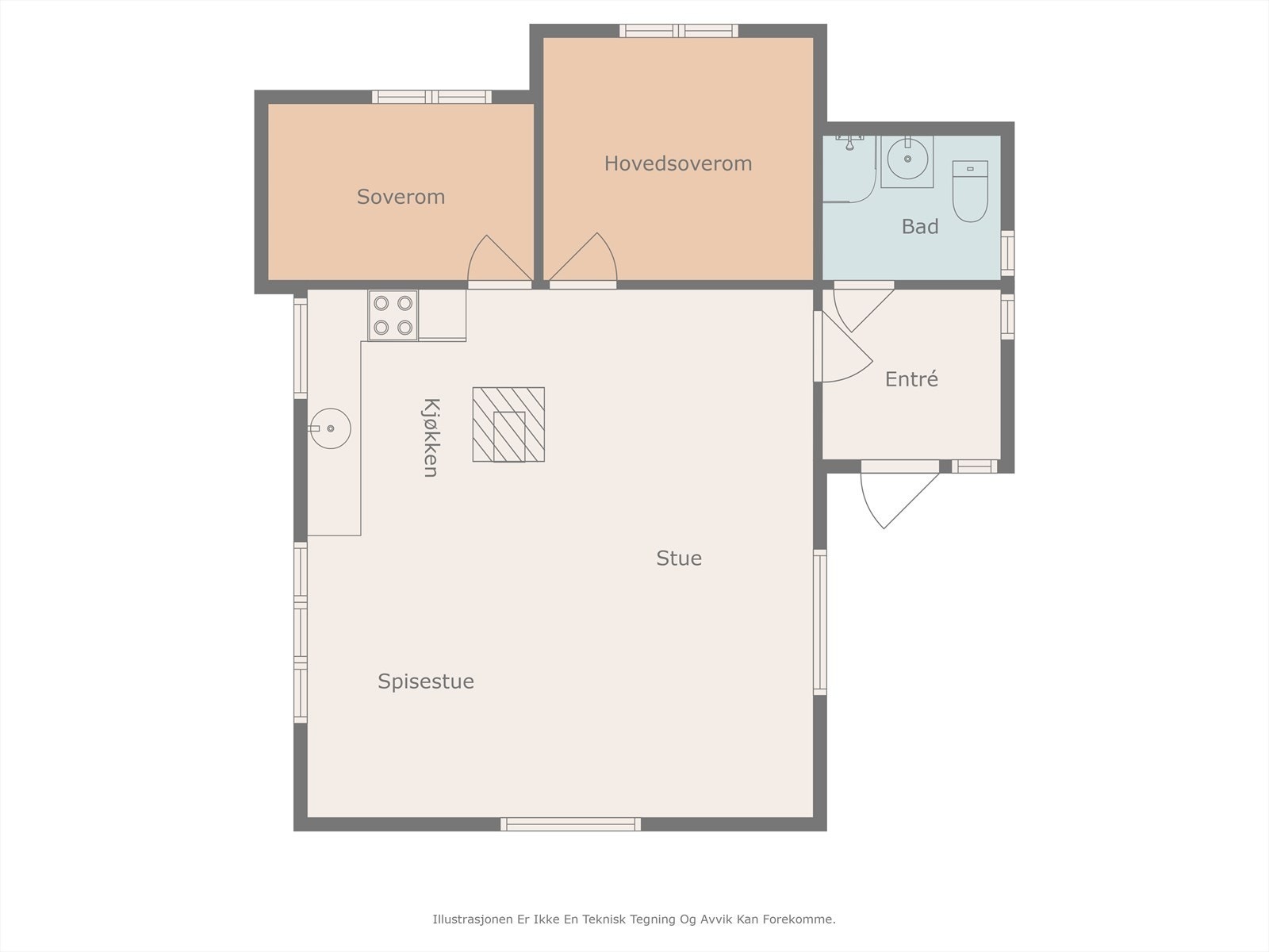 Plantegning for hovedhytta. Galleribilde