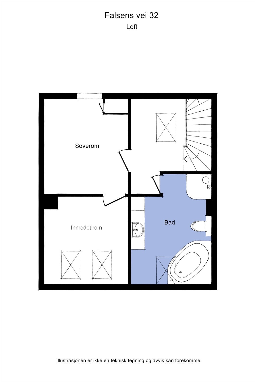 Planskisse loft Galleribilde