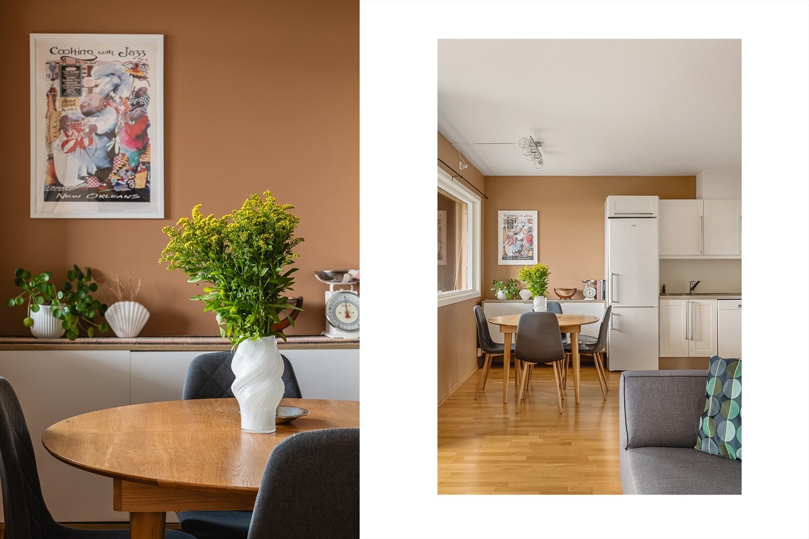 I leiligheten er det balansert ventilasjon med varmegjenvinning, luftbehandlingsaggregat er plassert på vaskerom. Galleribilde
