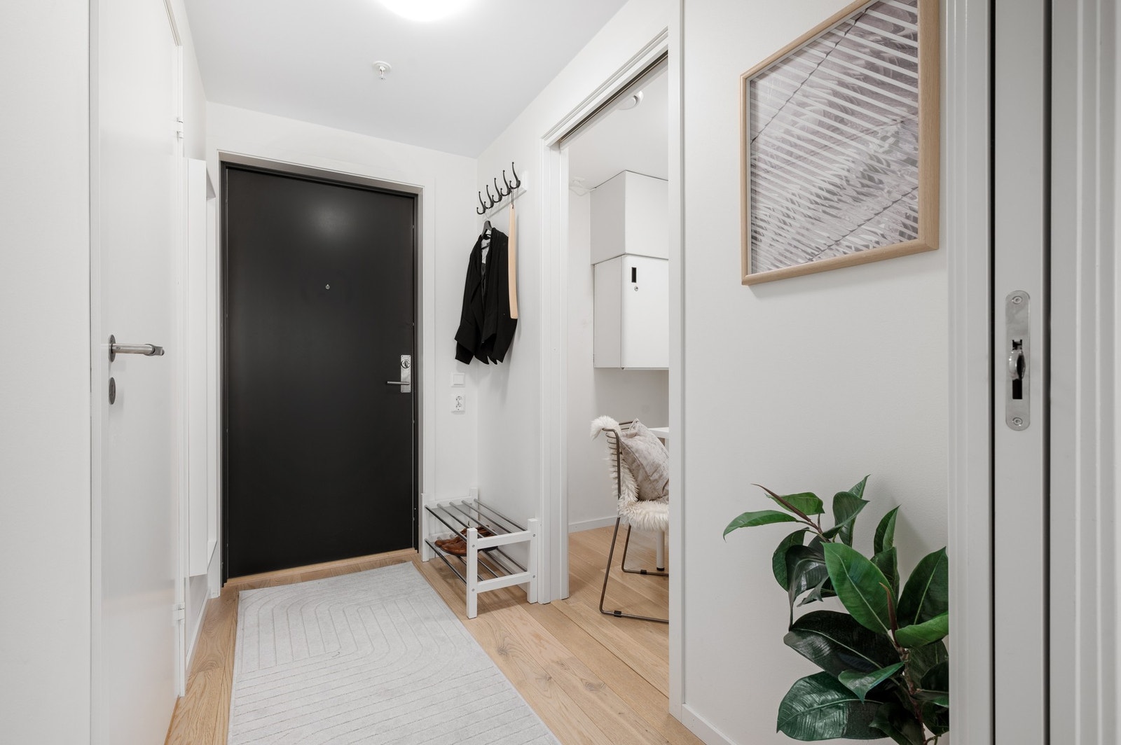 Entré med plass til jakkeoppheng og skohylle. Galleribilde