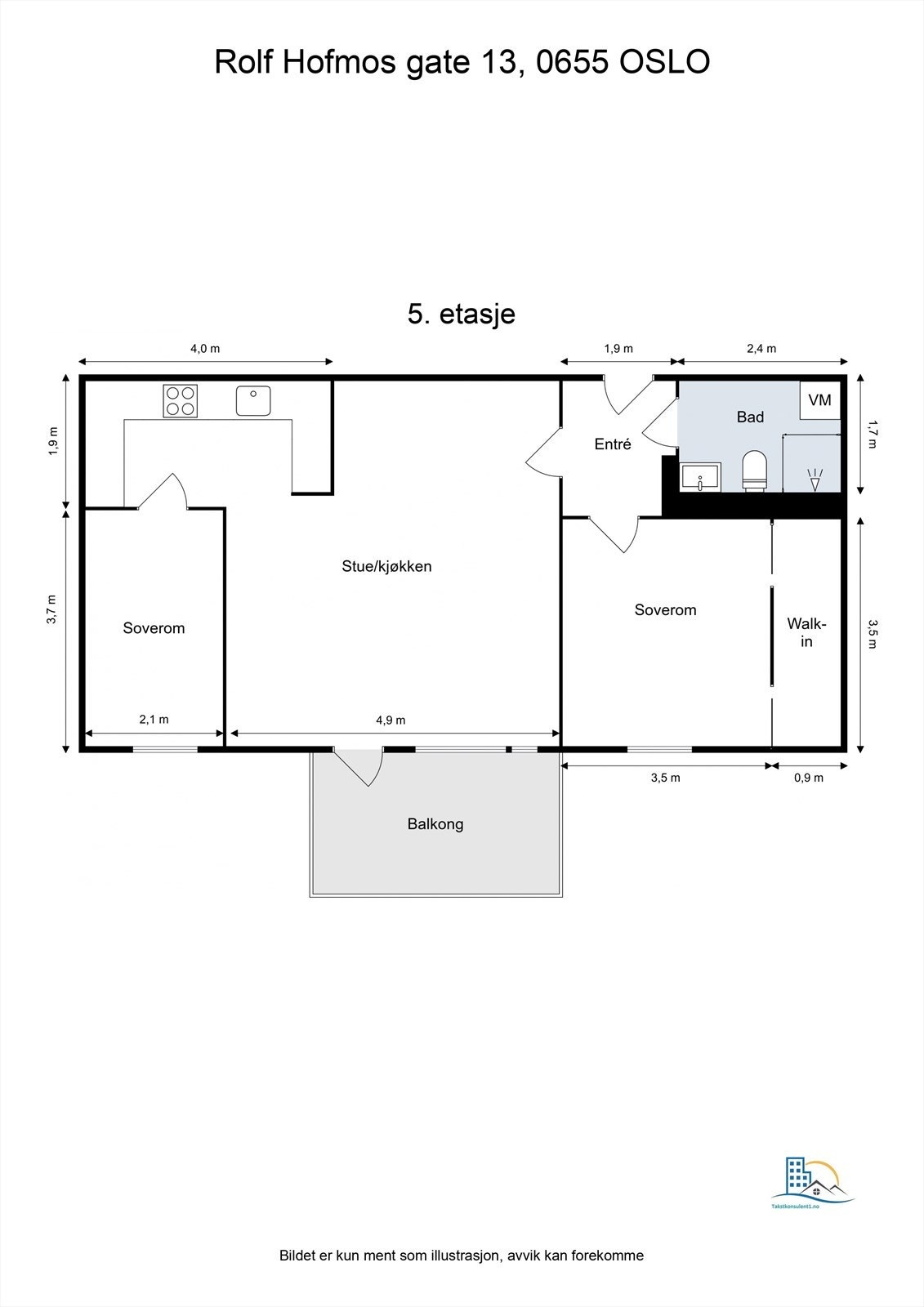 Her får du en smart planløsning med god størrelse på alle rom. Galleribilde