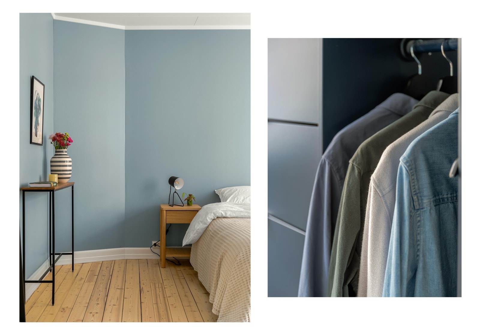 Fra stuen finner vi inngangen til det største av to soverom. Galleribilde