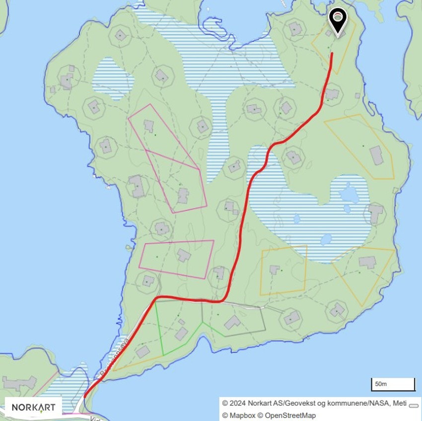 Kart med oppmerking av sti Galleribilde