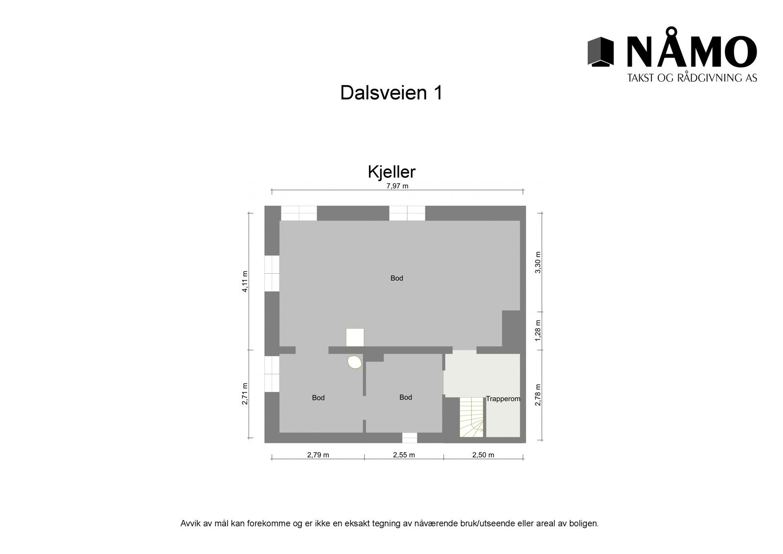 Planskisse kjeller. Galleribilde
