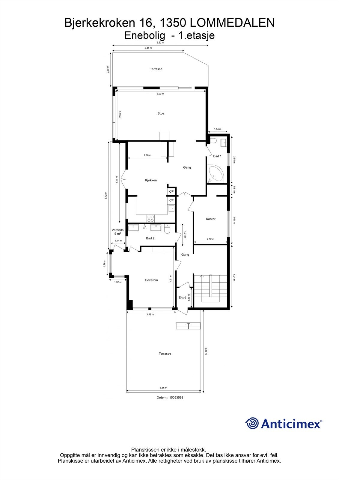Plantegning 1. etasje Galleribilde