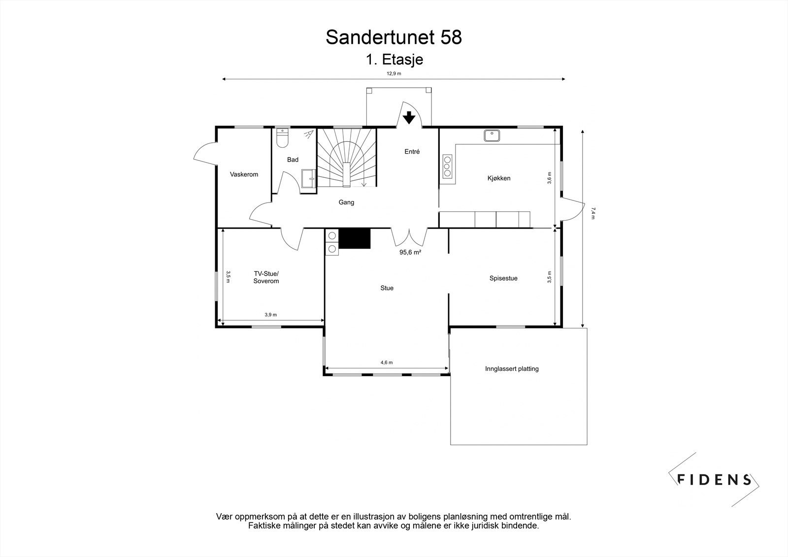 Plantegning 1. etasje Galleribilde