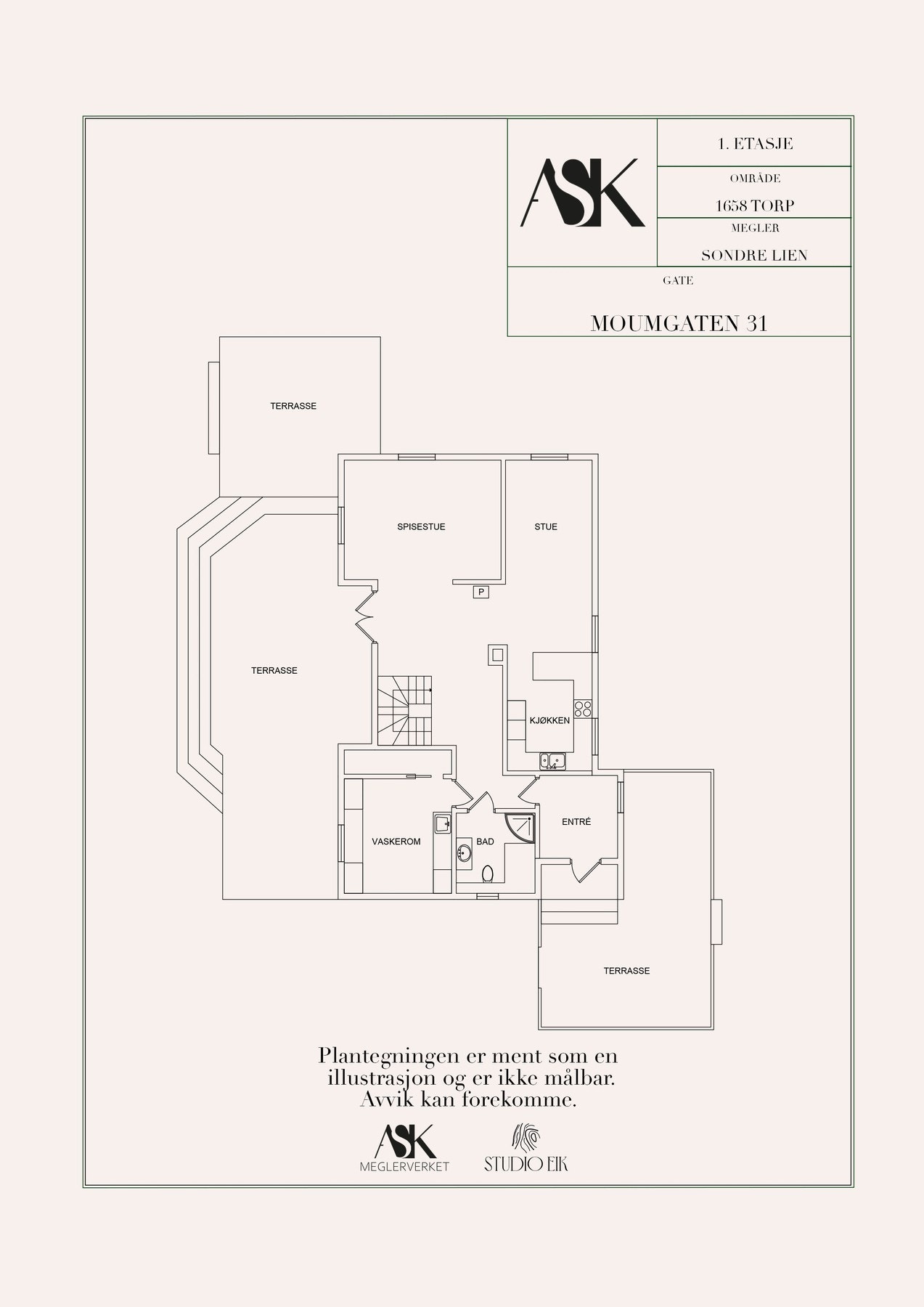 Plantegning 1. etasje Galleribilde