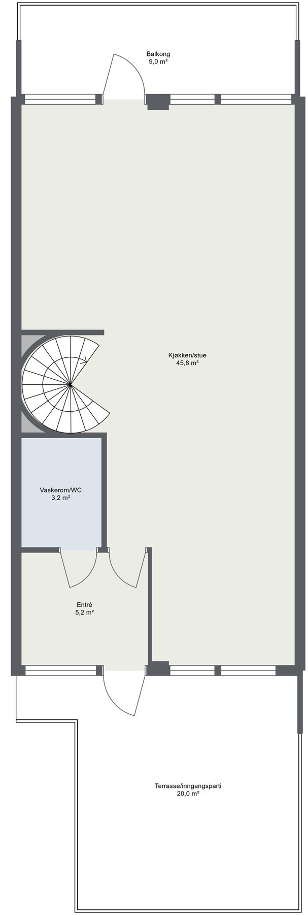 Planskisse 1. etasje. Galleribilde