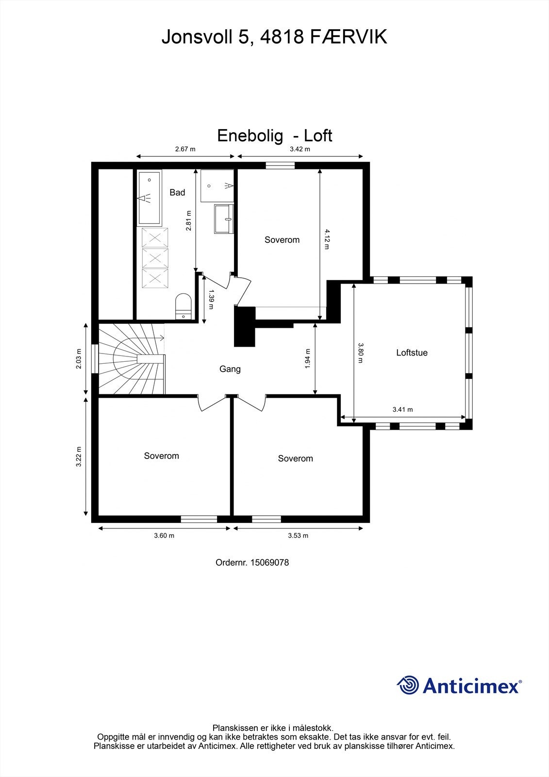 Plantegning 2. etasje Galleribilde