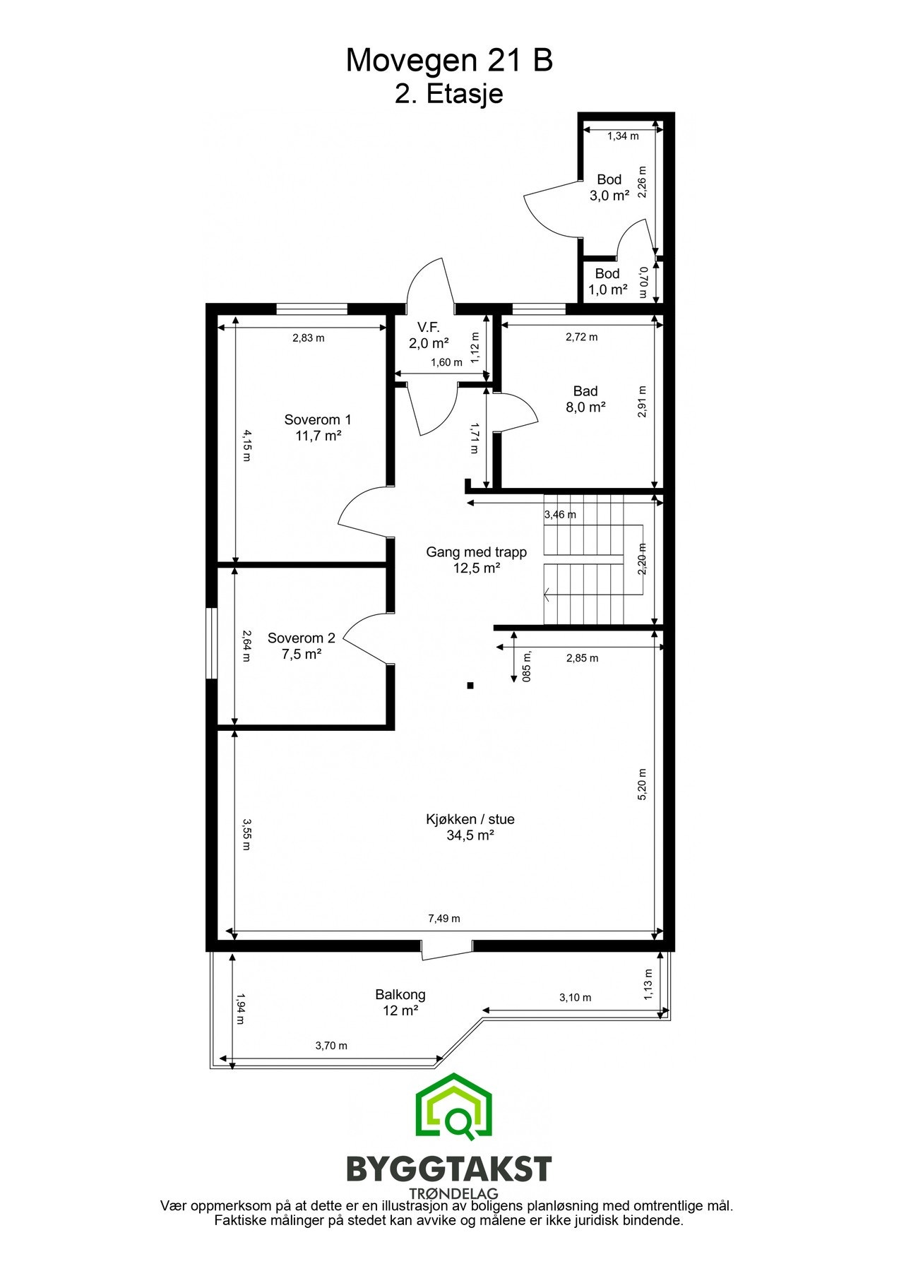 Planskisse hovedetasje. Galleribilde