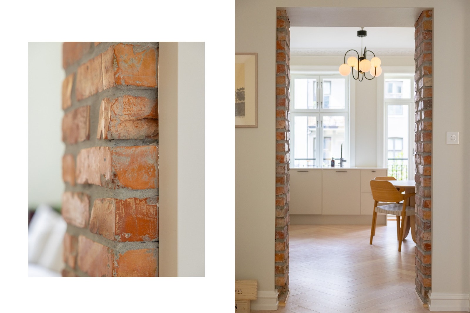 Originale, bevarte detaljer som ivaretar leilighetens sjarmerende, klassiske uttrykk. Galleribilde