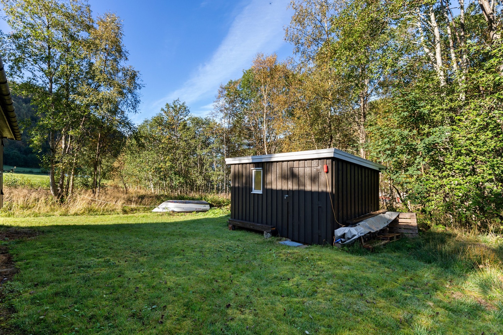 I 2021 ble det oppført utebod/redskapshus på 12 kvm. Galleribilde