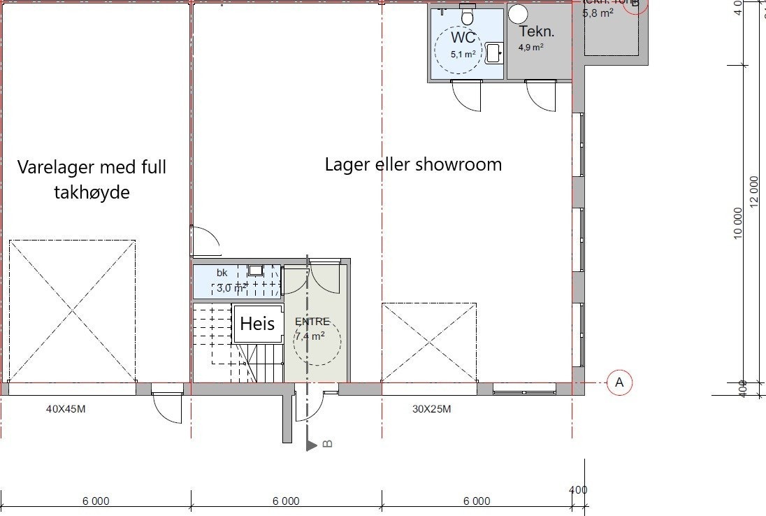 Forslag for kontor og produksjonslokale. Galleribilde