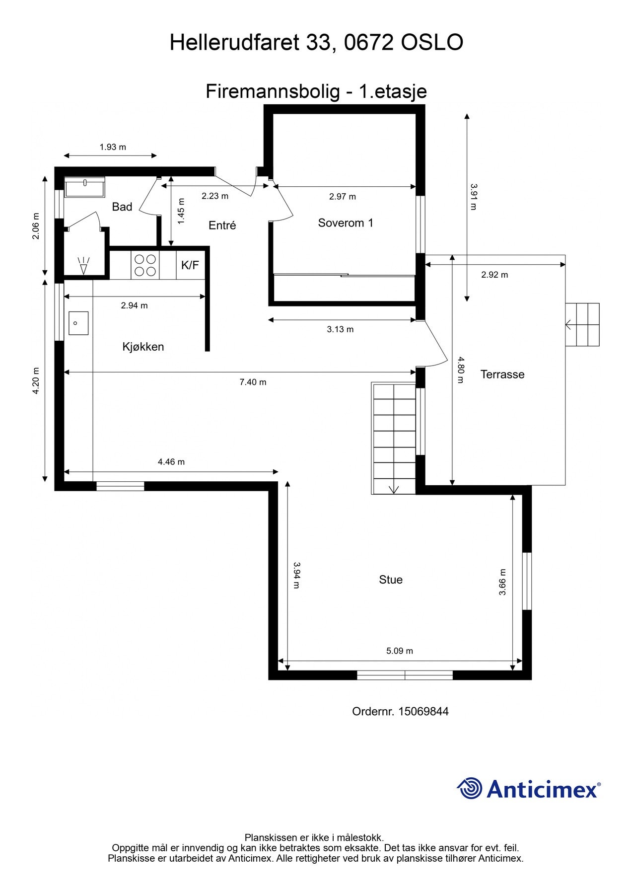 Boligens planløsning 1. etg. Galleribilde