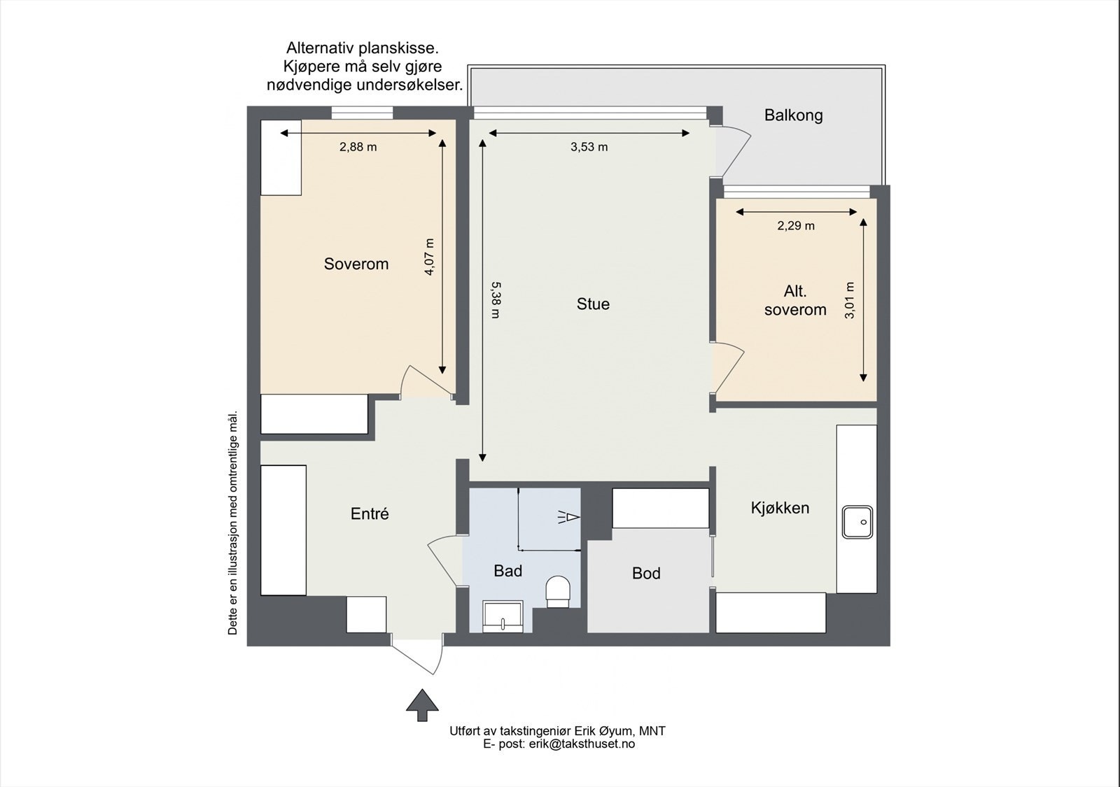 Alternativ planskisse. Galleribilde