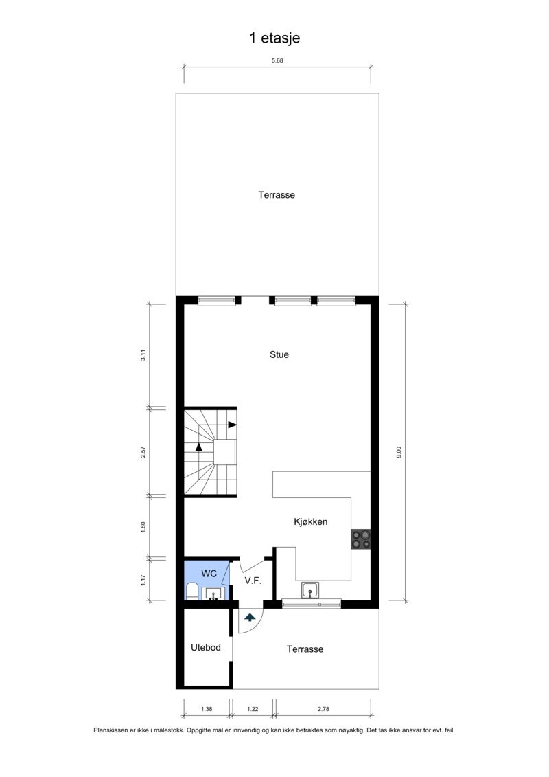 Plantegning 1. etasje Galleribilde