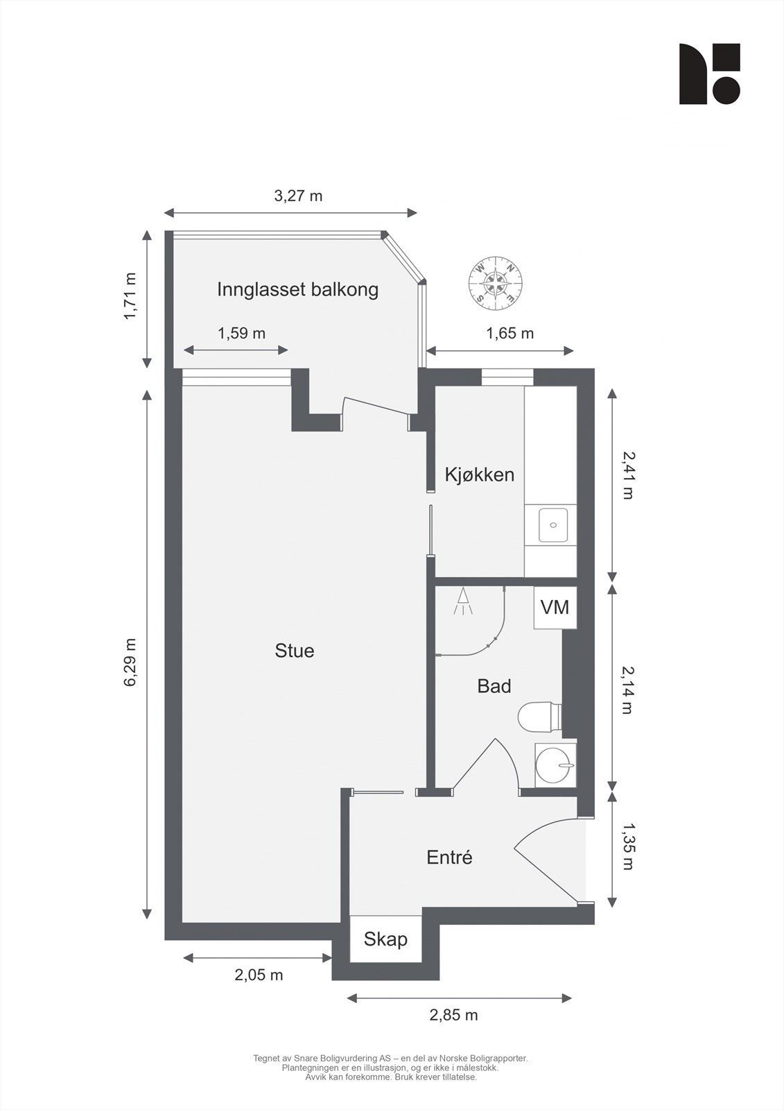 Målsatt plantegning - 2.etasje Galleribilde