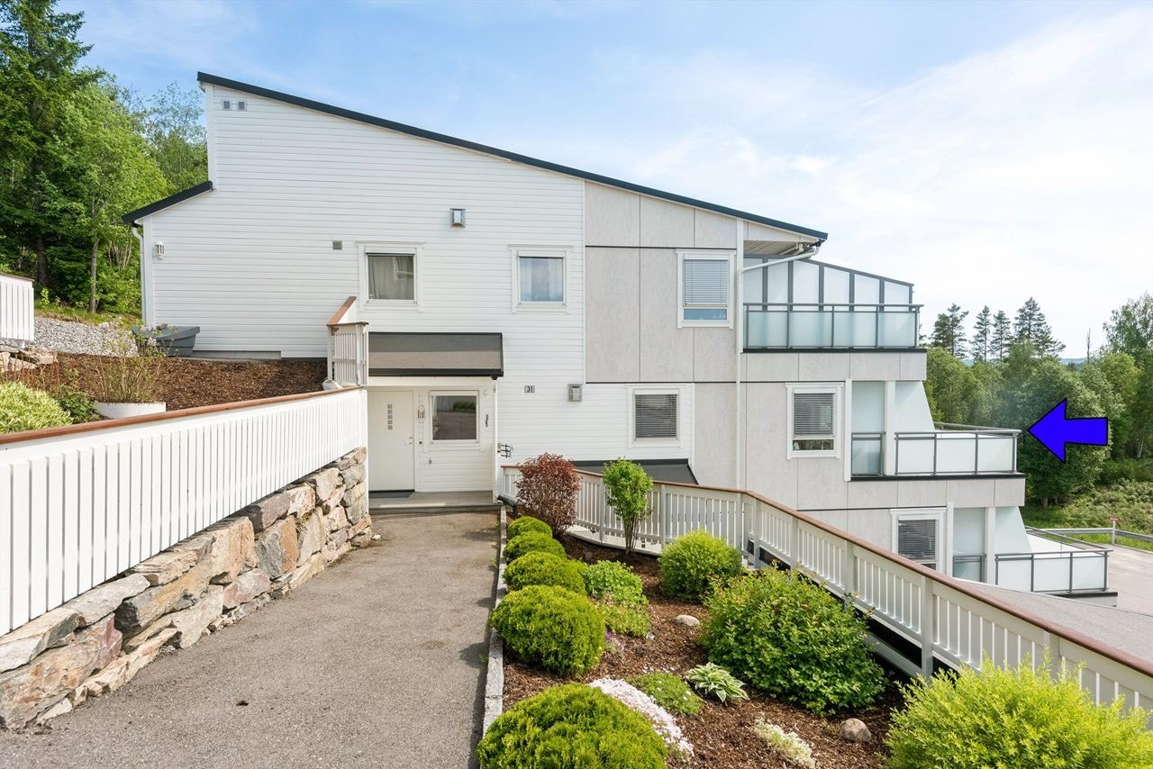 Sommerbilder fra Guldbækåsen -Hyggelig inngangsparti med fin beplantning Galleribilde