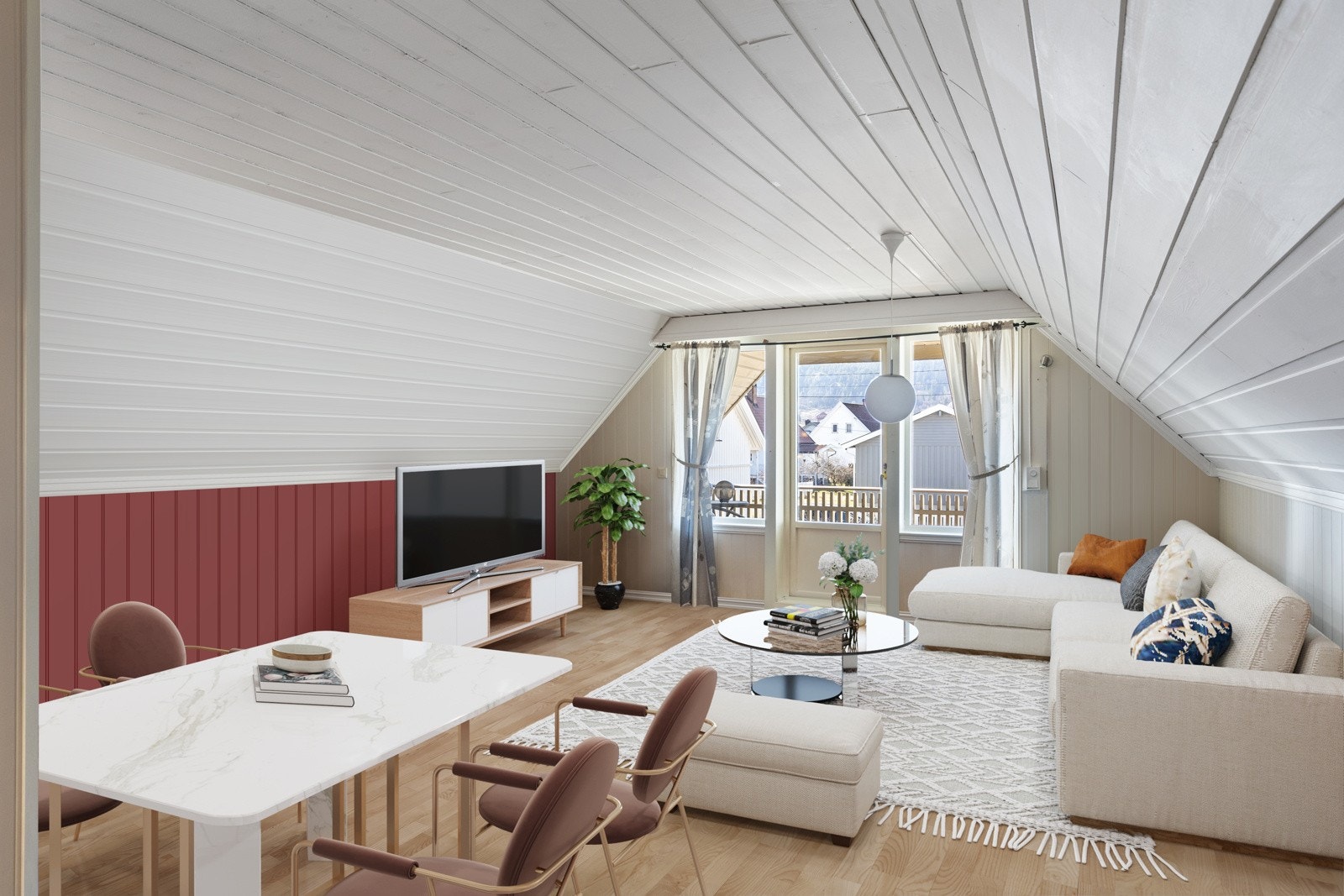 Stue med utgang til balkong Galleribilde